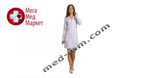 Купить Медицинский халат женский Бостон белый/красная строчка №57 цена, характеристики, отзывы